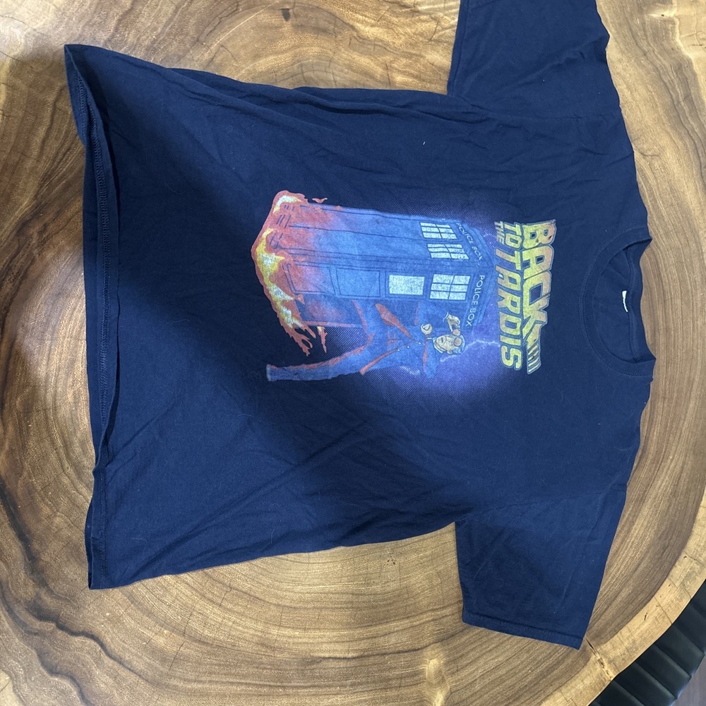 Doctor Who Back To The Tardis T Shirt Mens M/L Future Crossover Mashup Tee